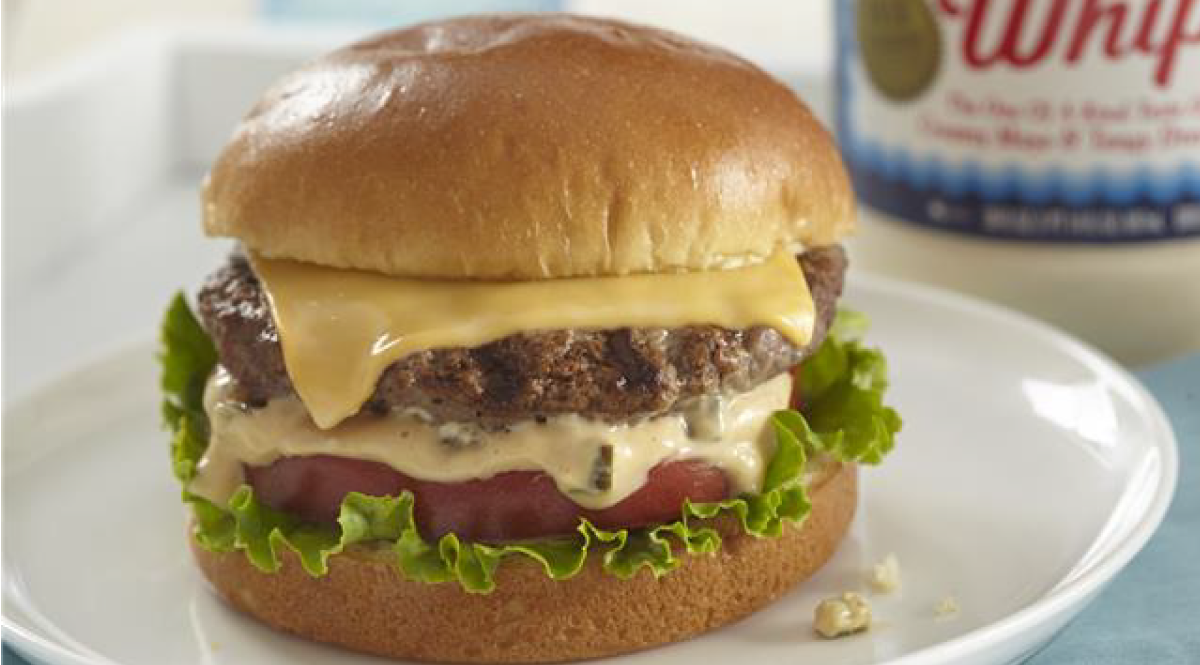 Cheese Burger with Miracle Whip Burger Sauce
