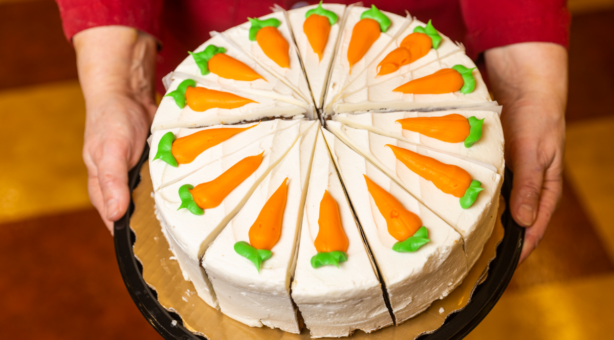 Sliced Carrot Cakes.
