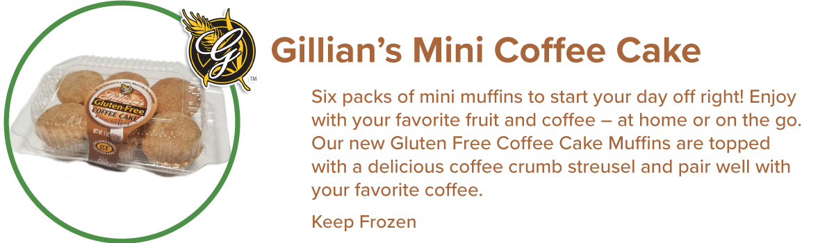 Gillian's gluten-free mini coffee cake muffins.
