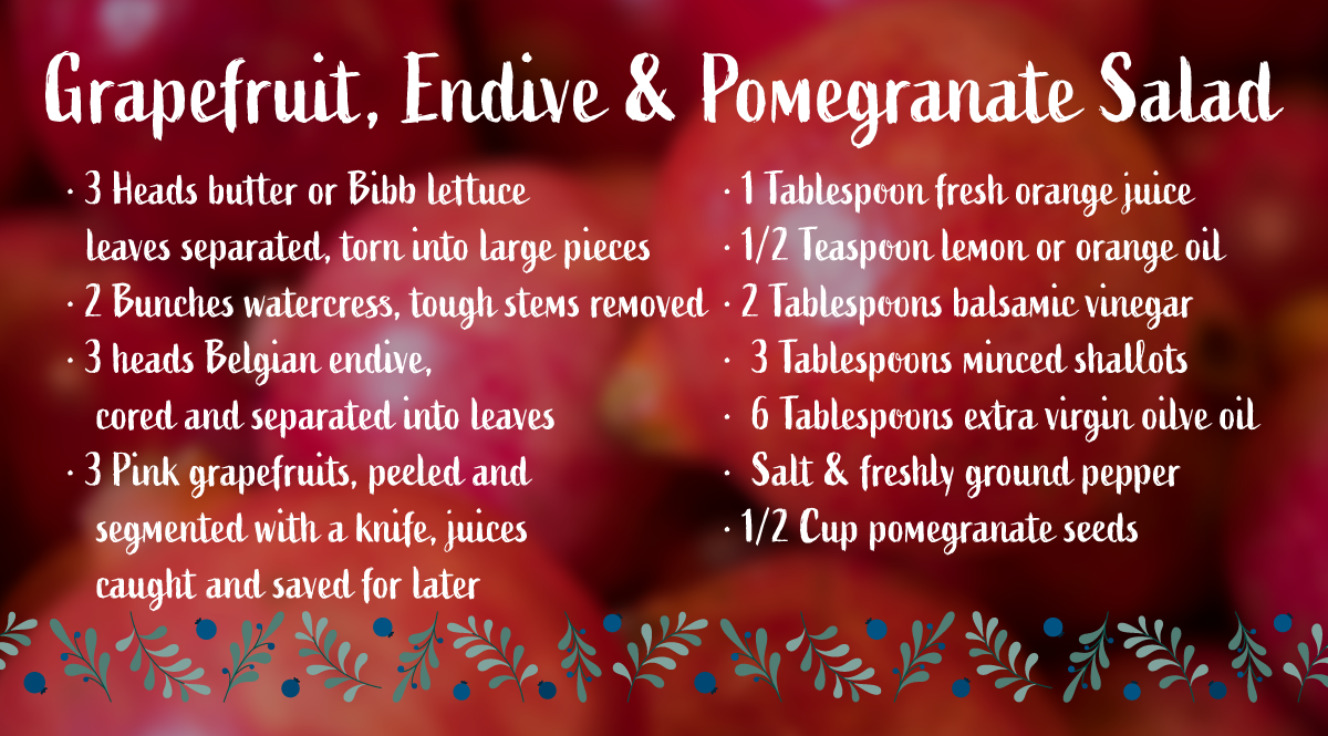 grapefruit endive pomegranate salad