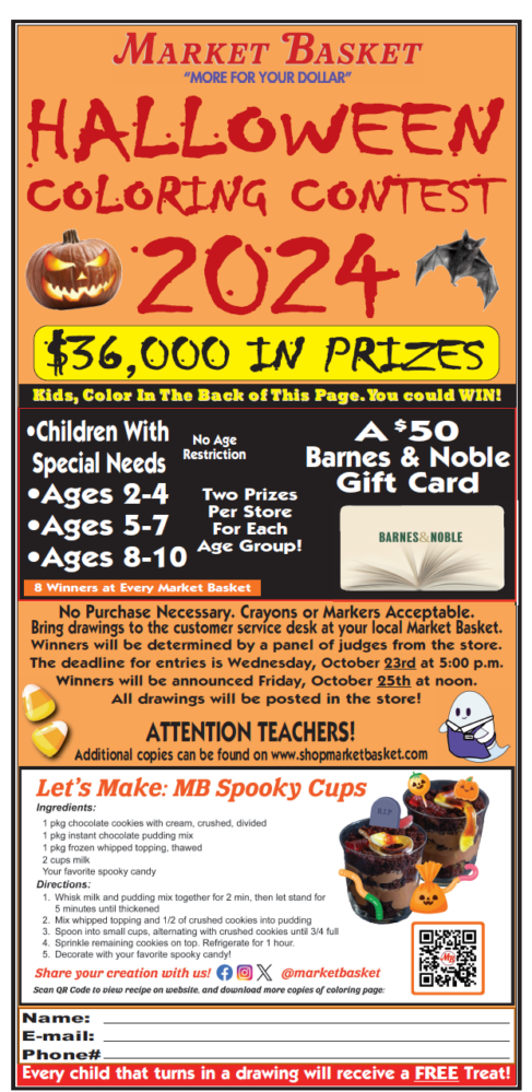 Market Basket Halloween Coloring Contest - Market Basket