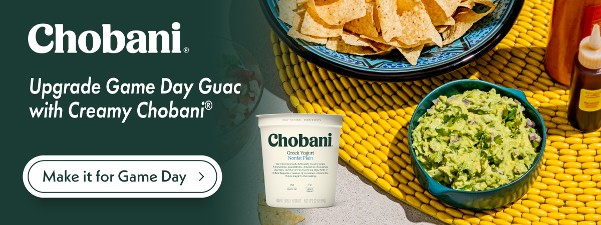Chobani game day guac banner
