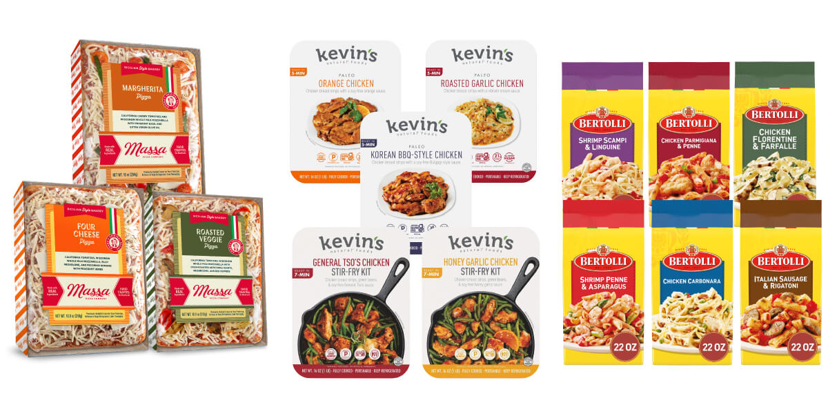Massa Pizza, Kevin's Meals, Bertolli Meals