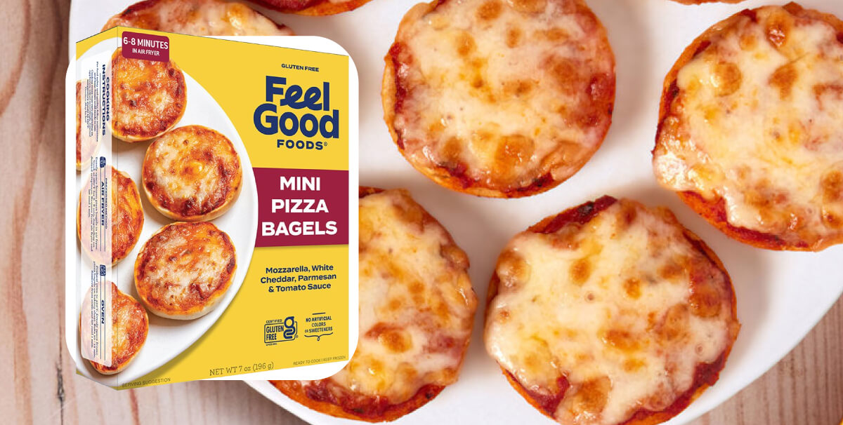 Feel good foods mini pizza bagels