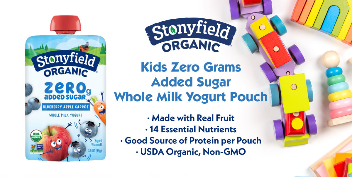 Stonyfield Kids zero gram Yogurt pouch