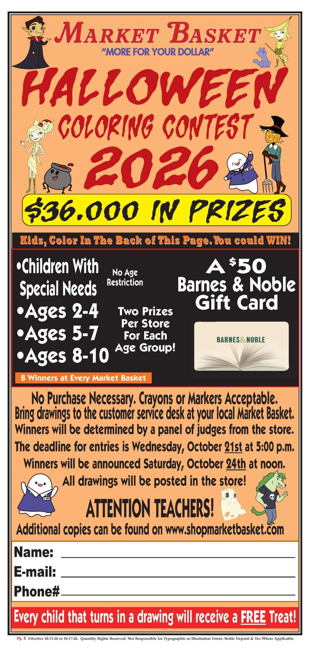 halloween coloring contest details